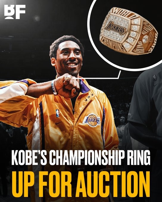 科比2000年生涯首枚冠军戒指拍卖成交价92.7万美元 创NBA历史纪录