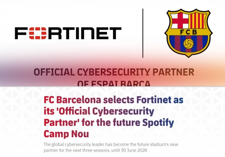 巴萨官方：与全球网络安全领导者Fortinet达成三个赛季赞助协议